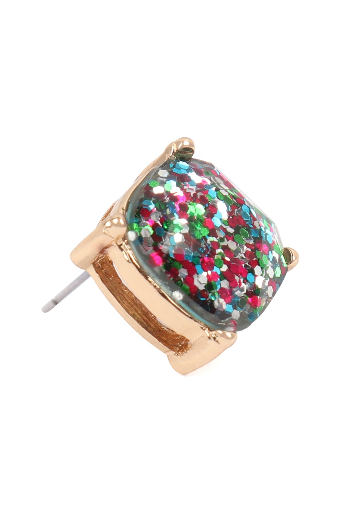 Sparkling Glitter Epoxy Stud Earrings