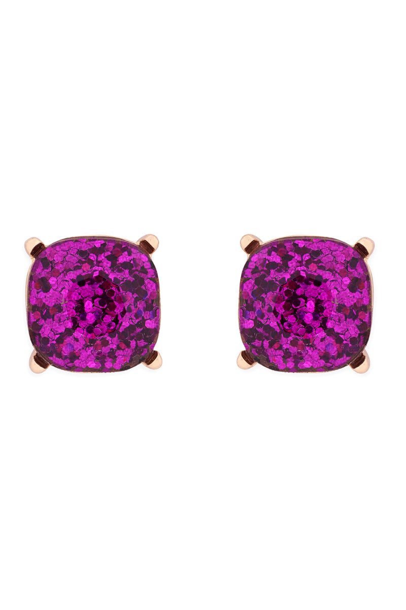 Sparkling Glitter Epoxy Stud Earrings