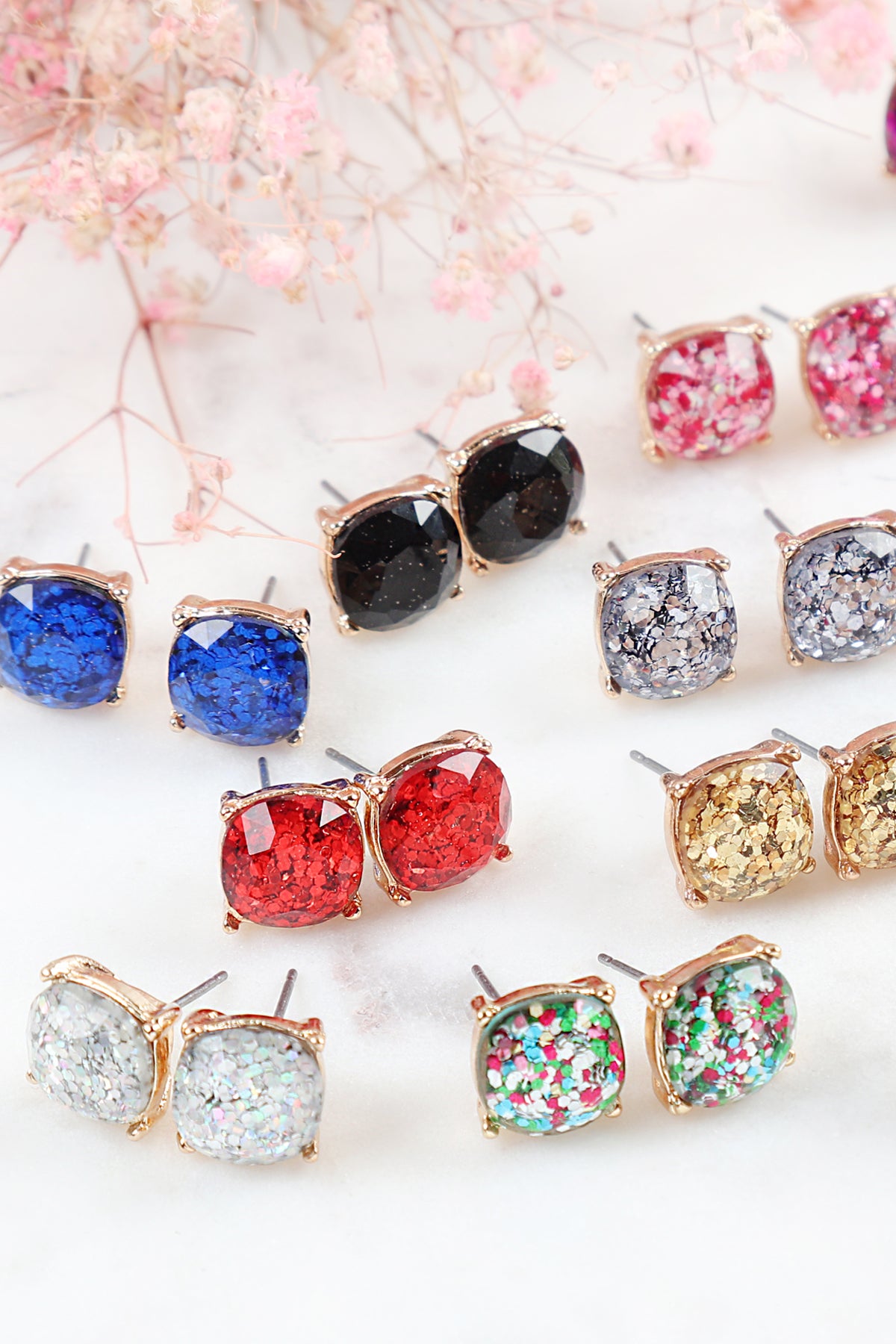 Glitter Epoxy Stud Earrings