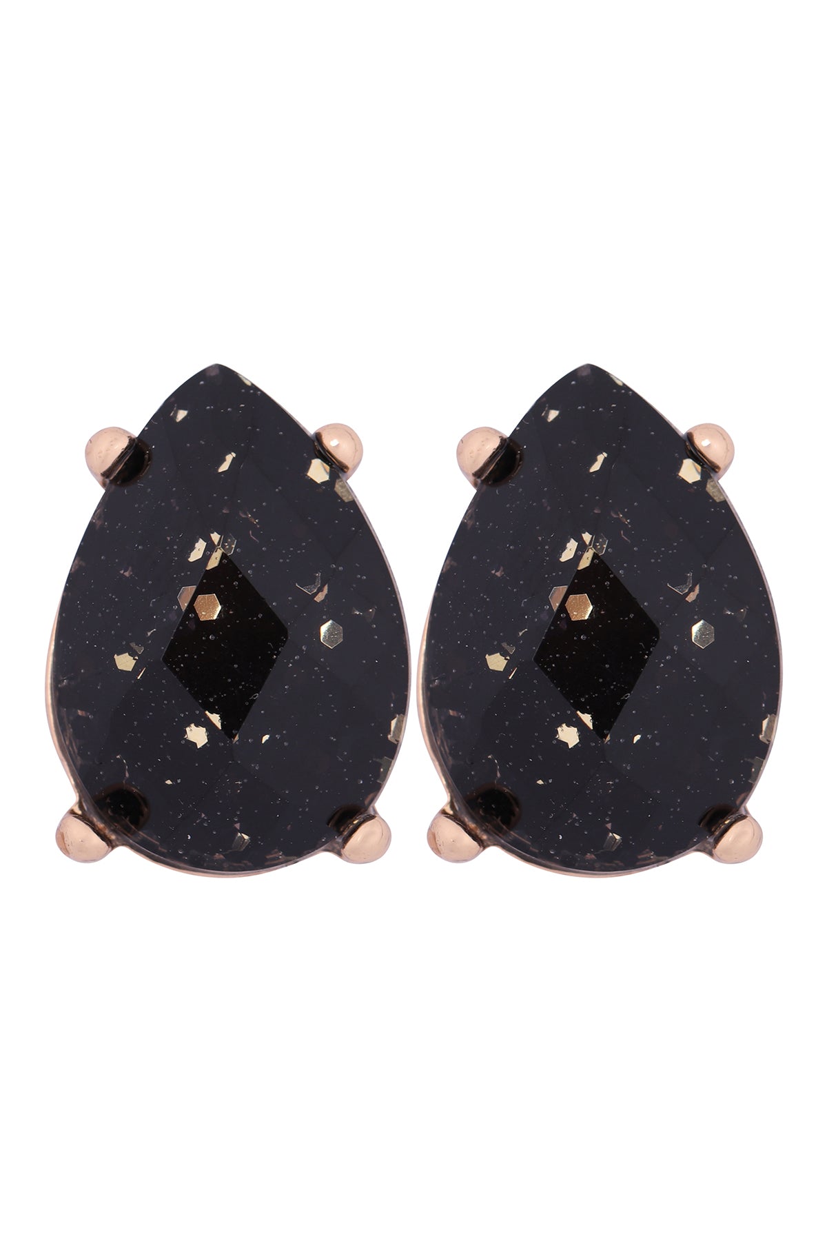 Glitter Epoxy Teardrop Post Earrings