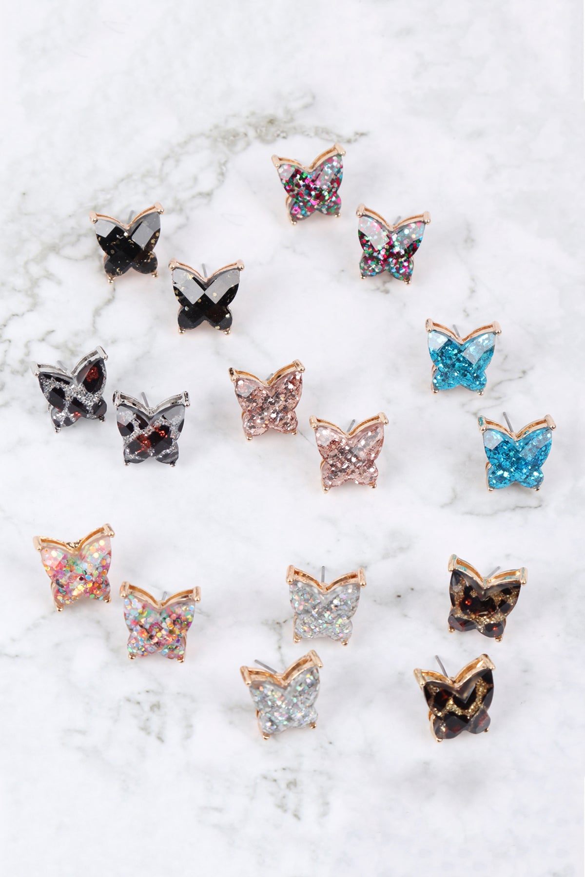Butterfly Glitter Epoxy Earrings