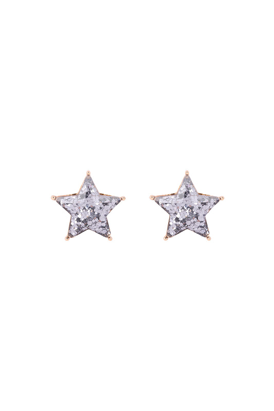 Star Glitter Epoxy Stud Earrings