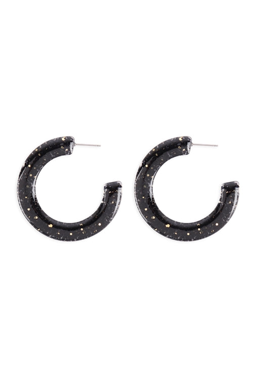 Epoxy Glitter Hoop Earrings