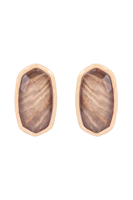 Agate Print Epoxy Stud Earrings