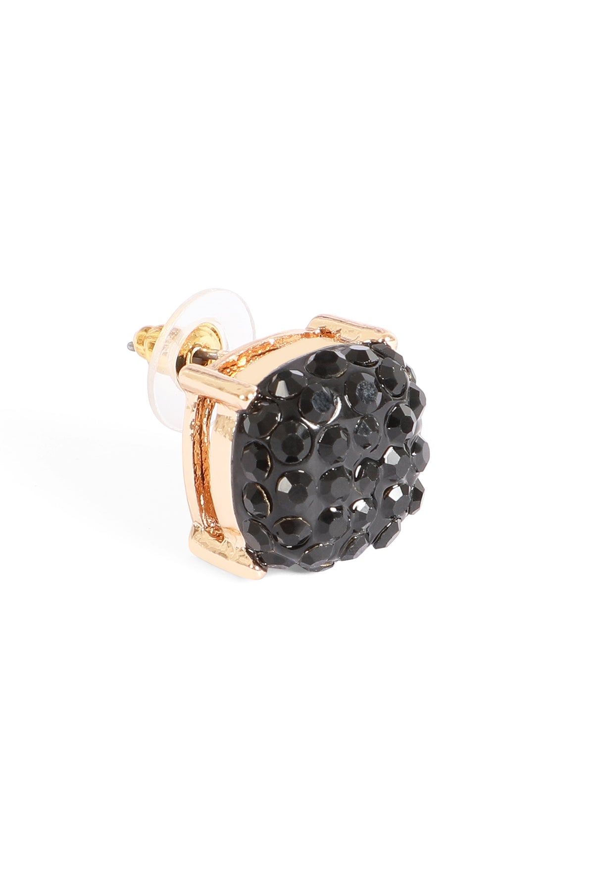 Pave Rhinestones Epoxy Stud Earrings