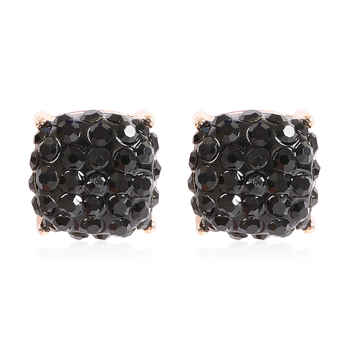 Pave Rhinestones Epoxy Stud Earrings
