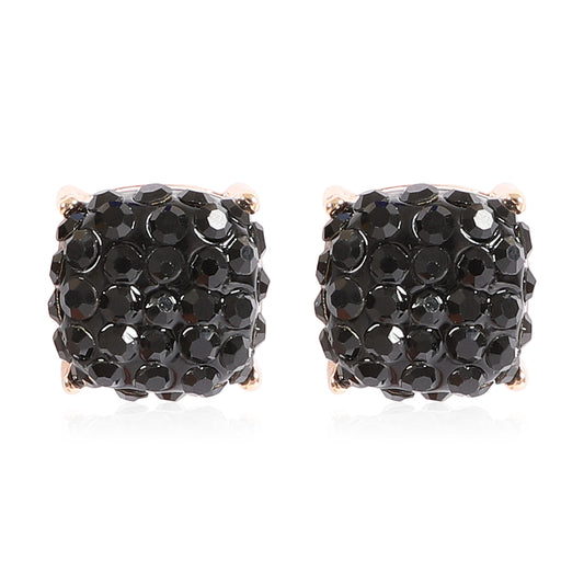 Pave Rhinestones Epoxy Stud Earrings