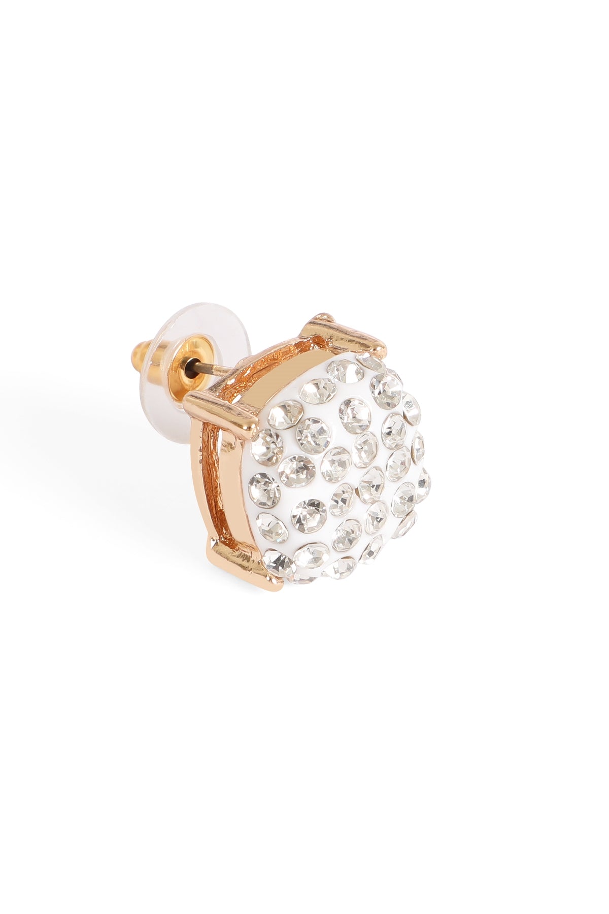 Pave Rhinestones Epoxy Stud Earrings