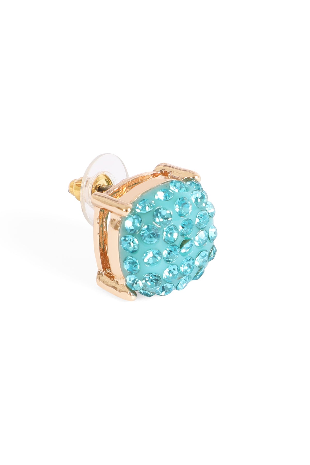 Pave Rhinestones Epoxy Stud Earrings