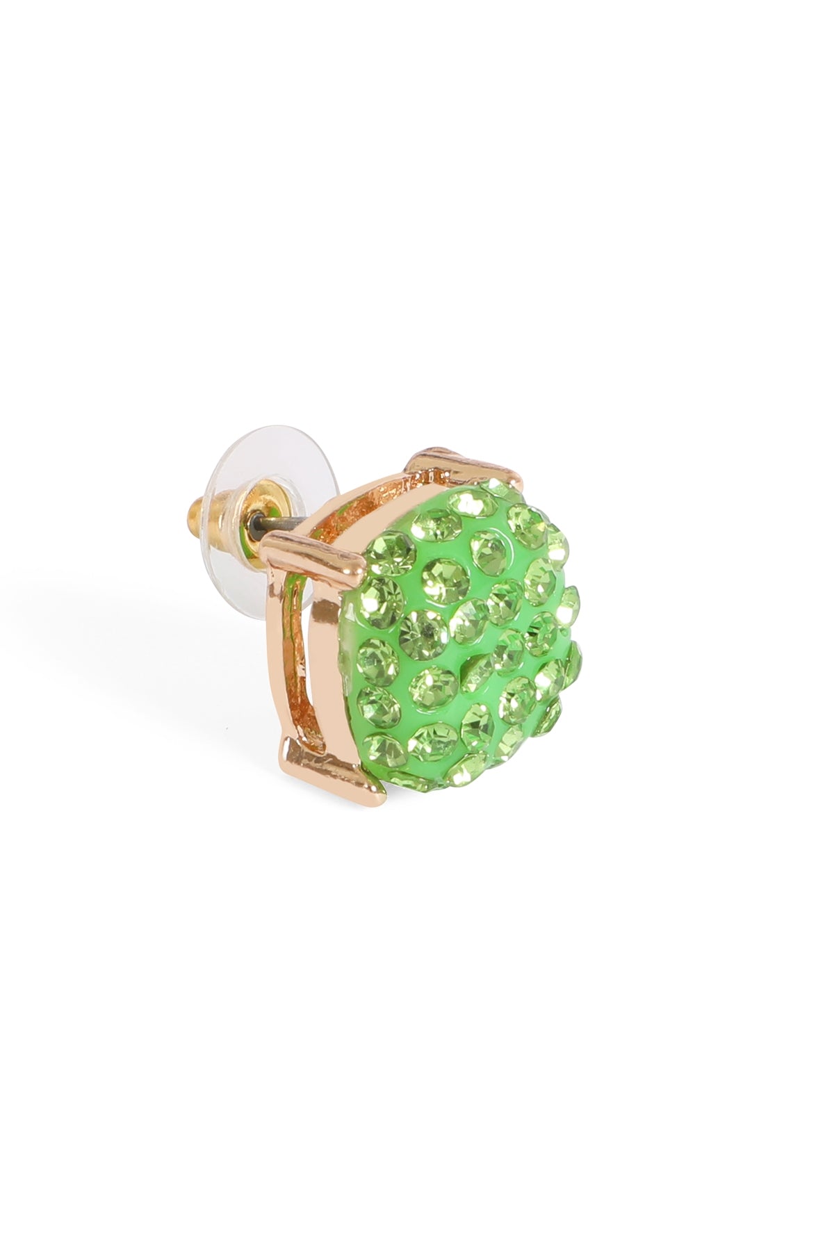 Pave Rhinestones Epoxy Stud Earrings