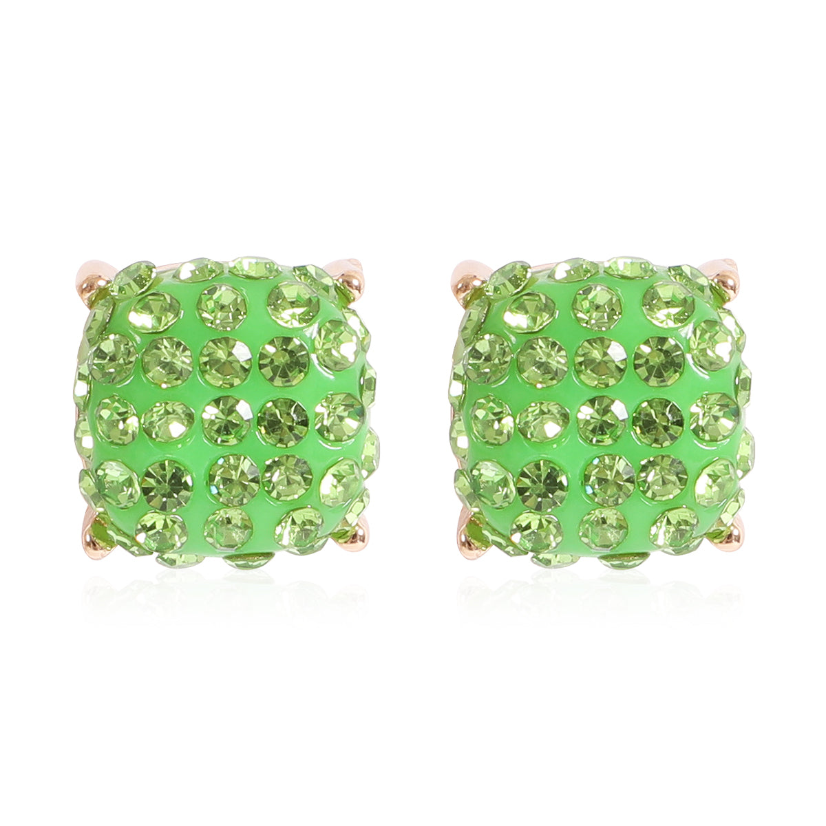Pave Rhinestones Epoxy Stud Earrings