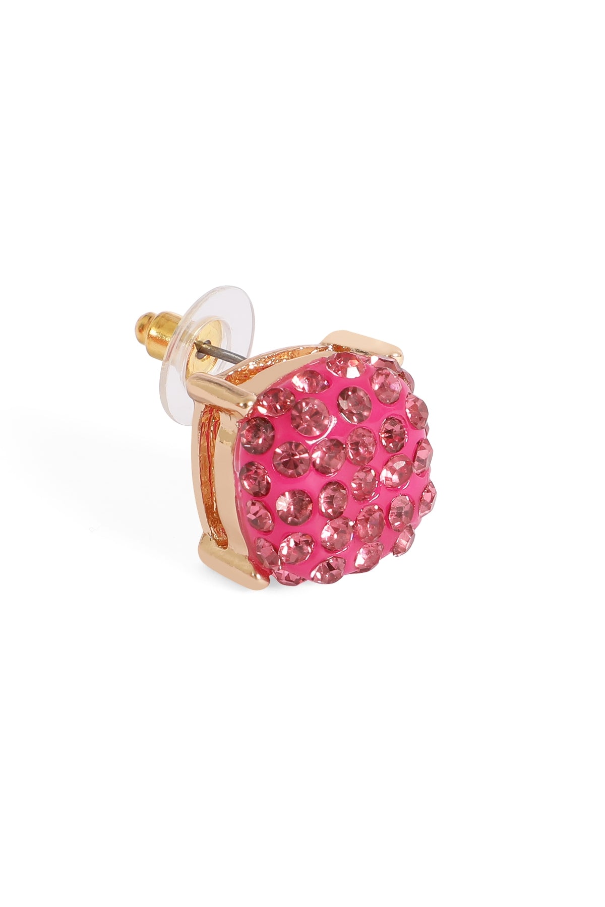 Pave Rhinestones Epoxy Stud Earrings