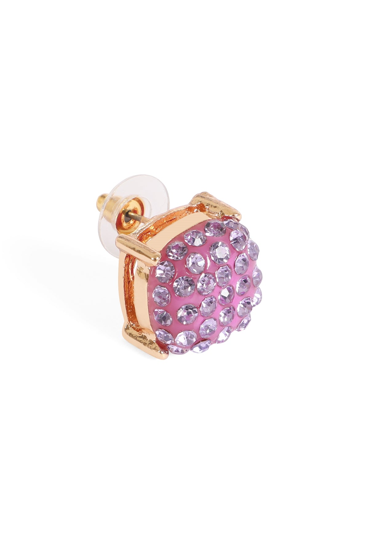 Pave Rhinestones Epoxy Stud Earrings