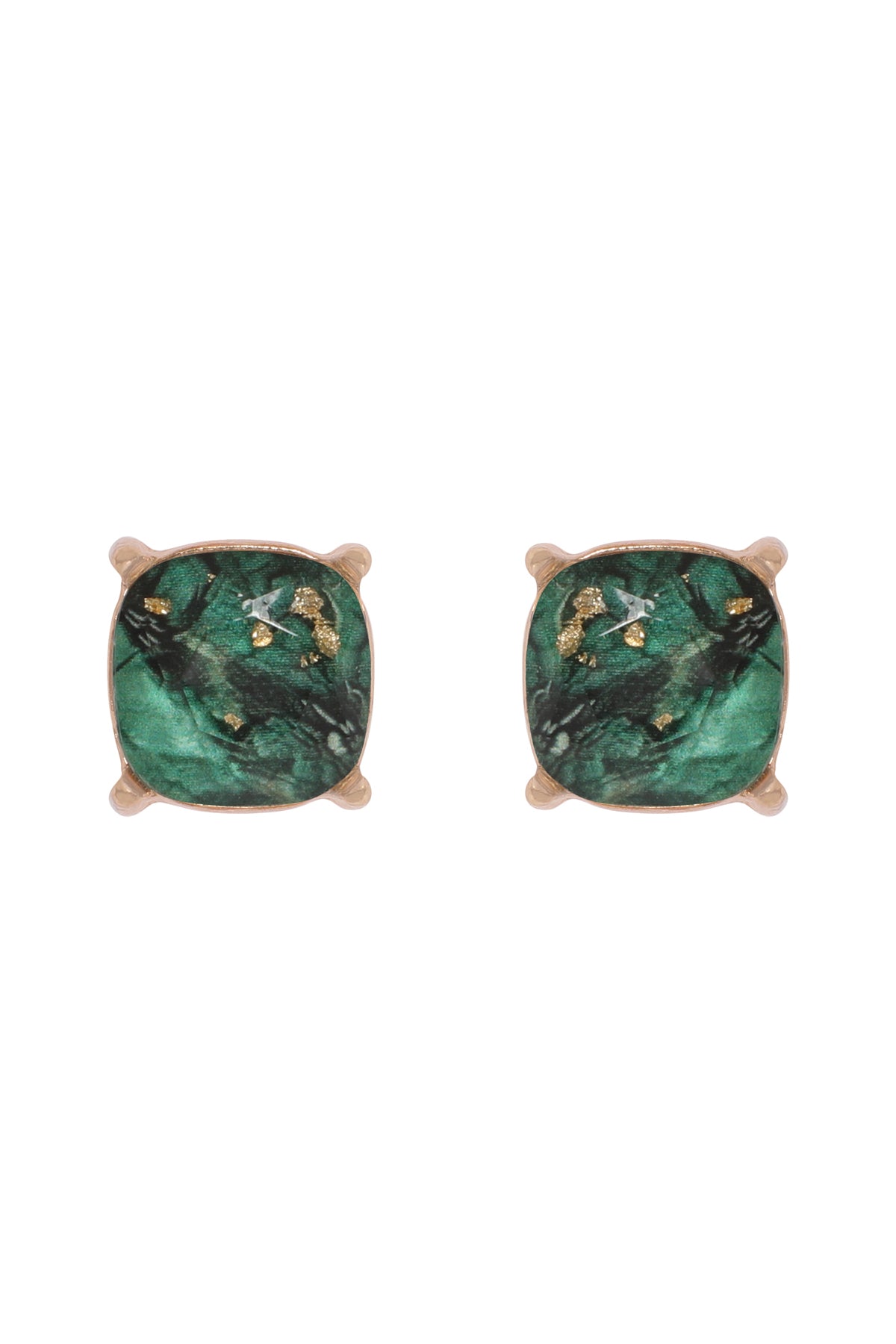 Marble Epoxy Stud Earrings Burgundy