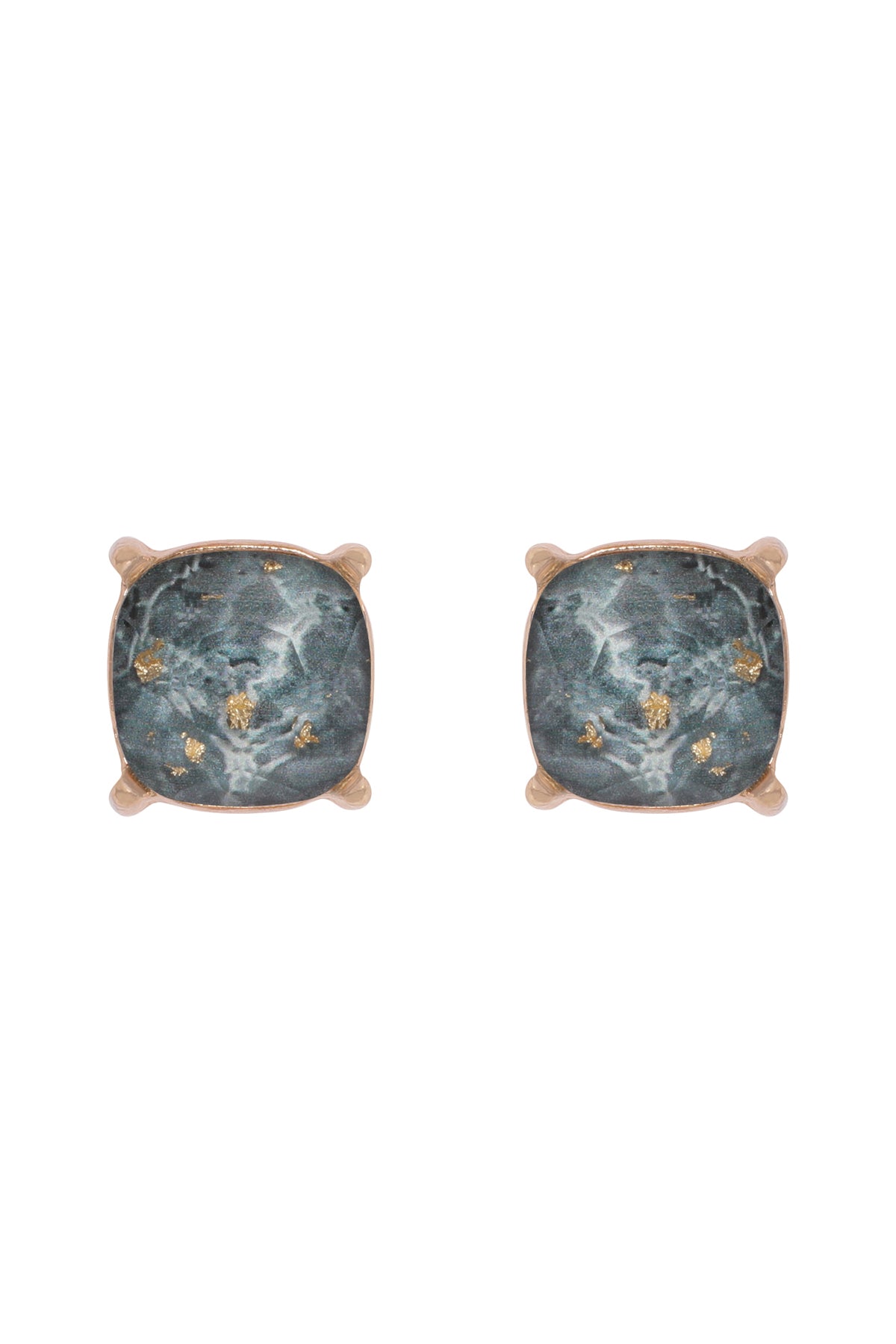 Marble Epoxy Stud Earrings Burgundy