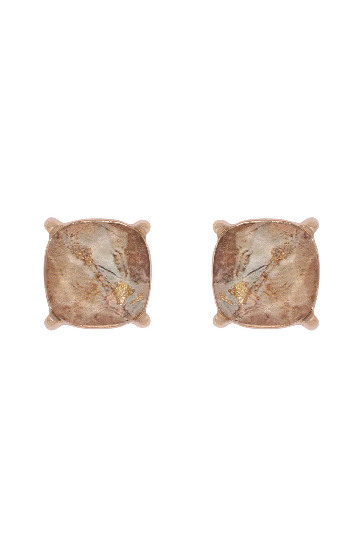 Marble Epoxy Stud Earrings Burgundy
