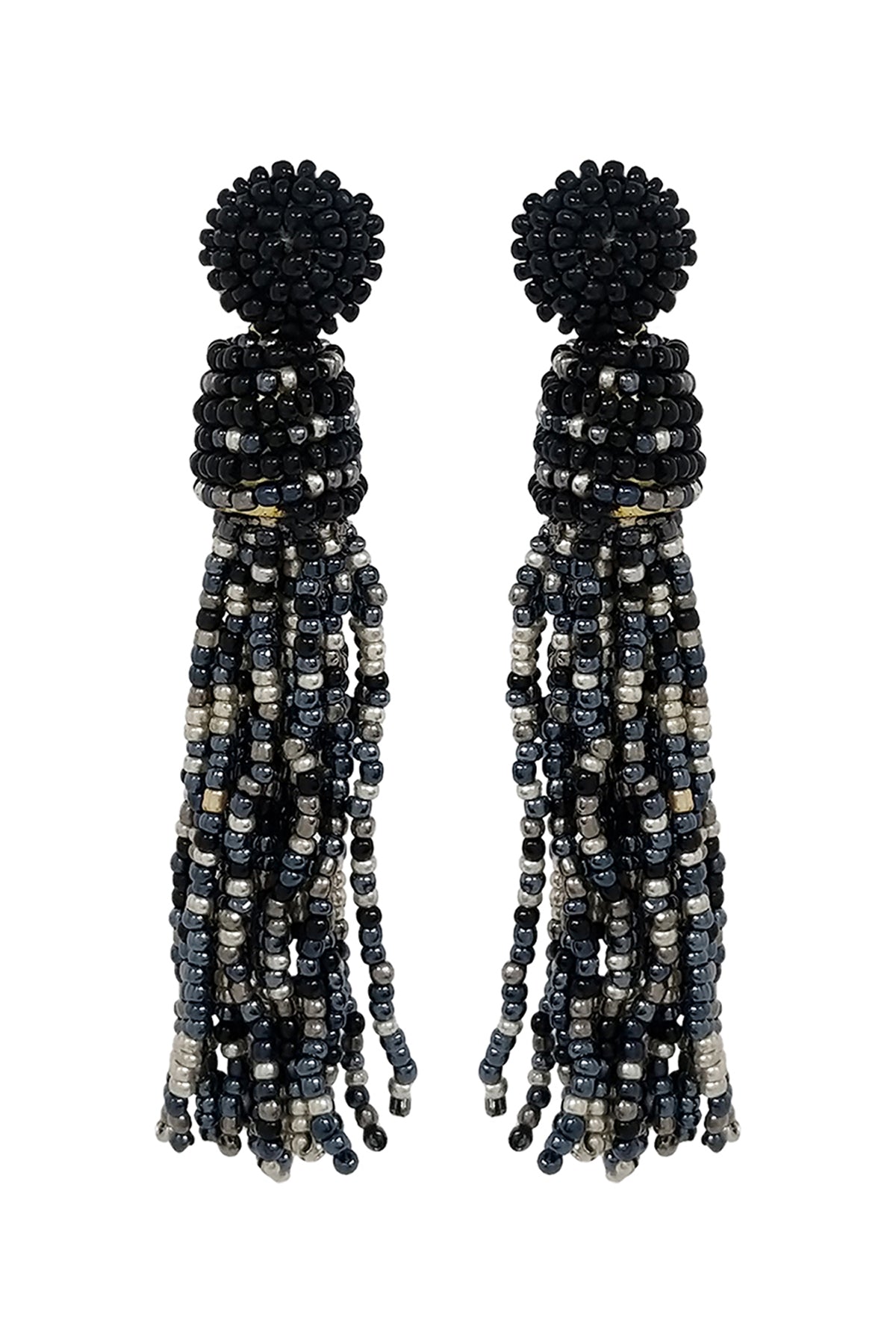 Tassel Fringe Seed Bead Drop Post Earrings