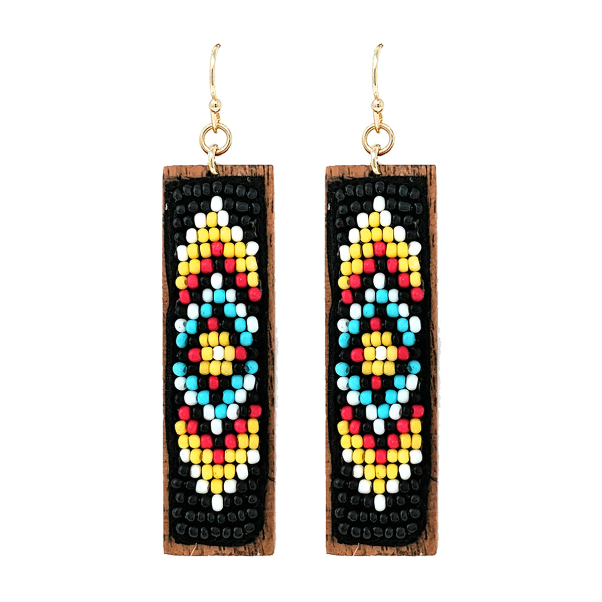 Ornamental Seed Beads Drop Earrings