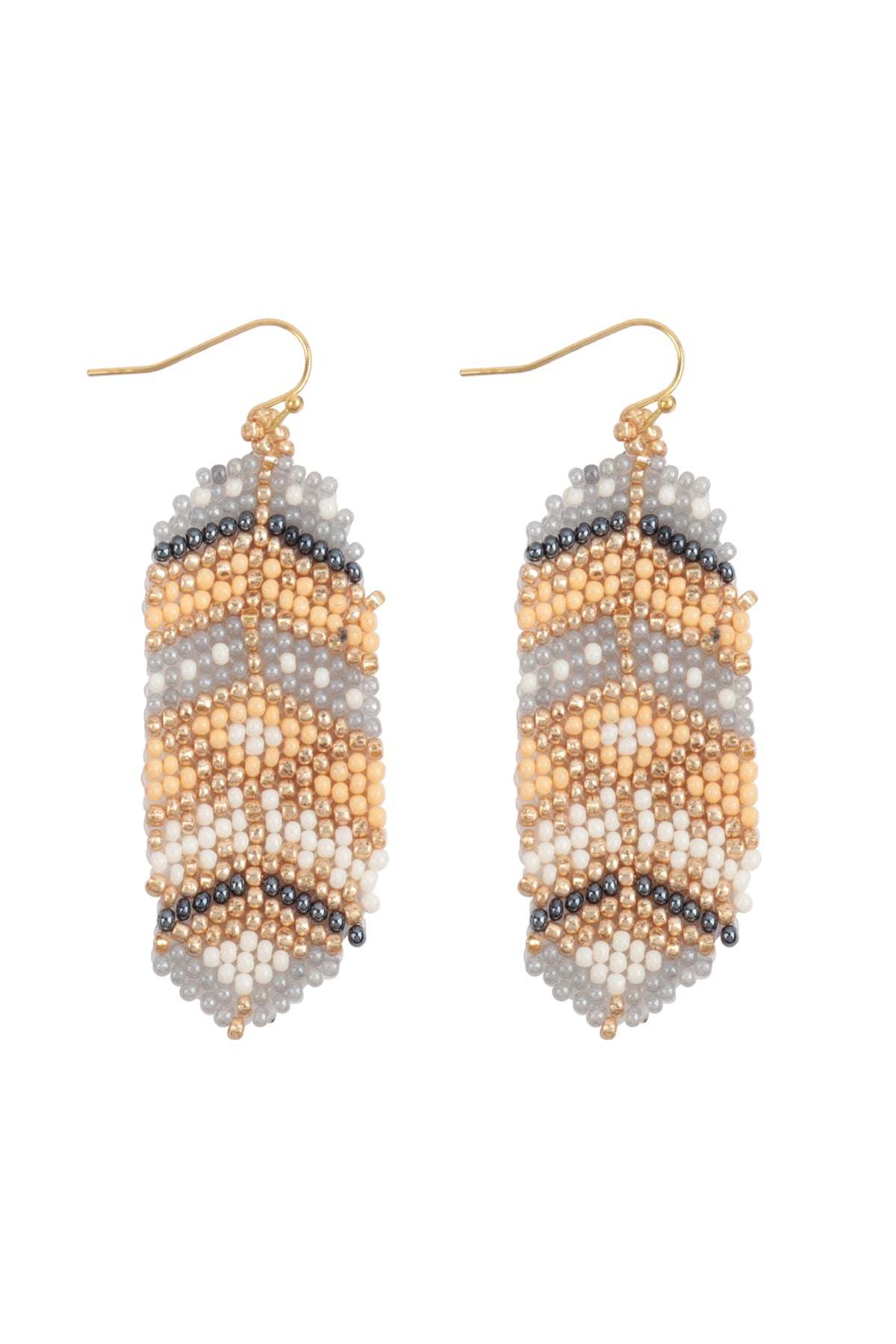 Aztec Western Seed Bead Oval Drop Earrings Tur2uoise Multicolor