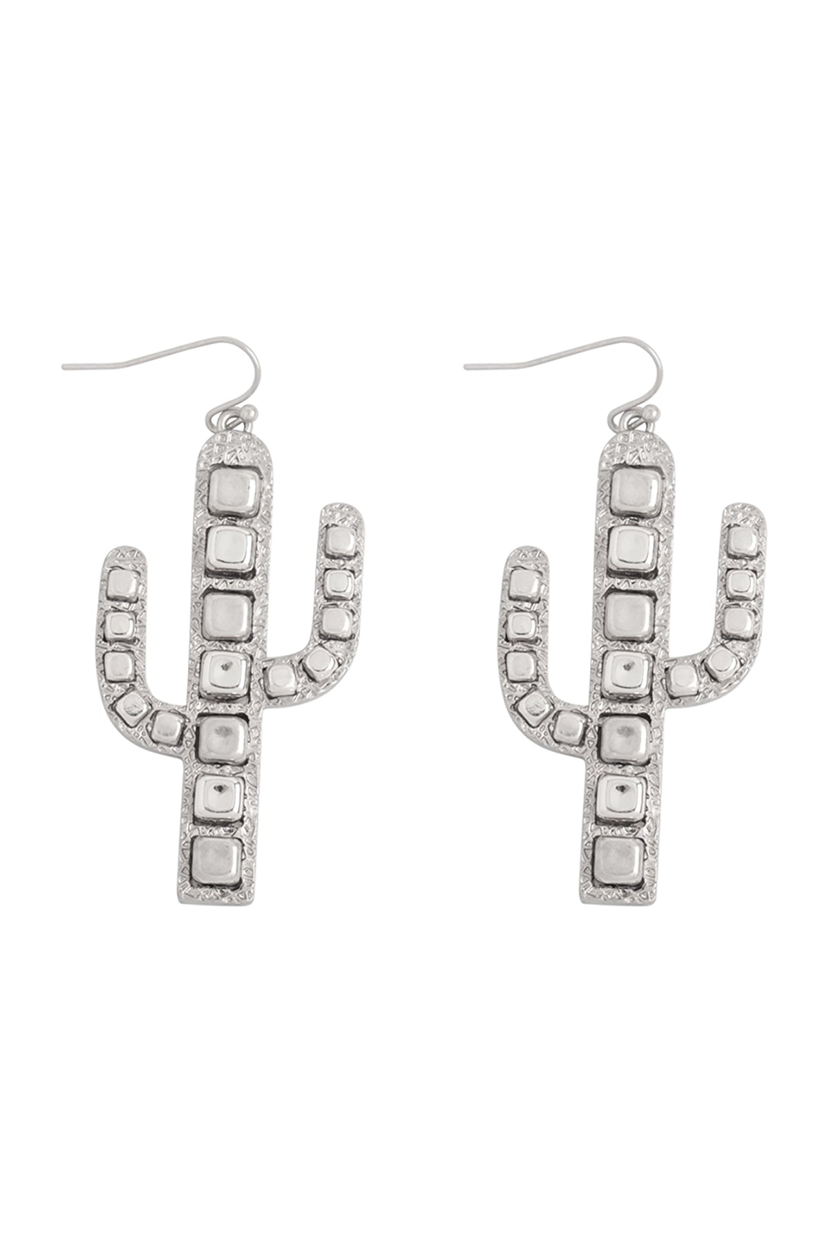 Cactus Metal Block Ccb Drop Earrings