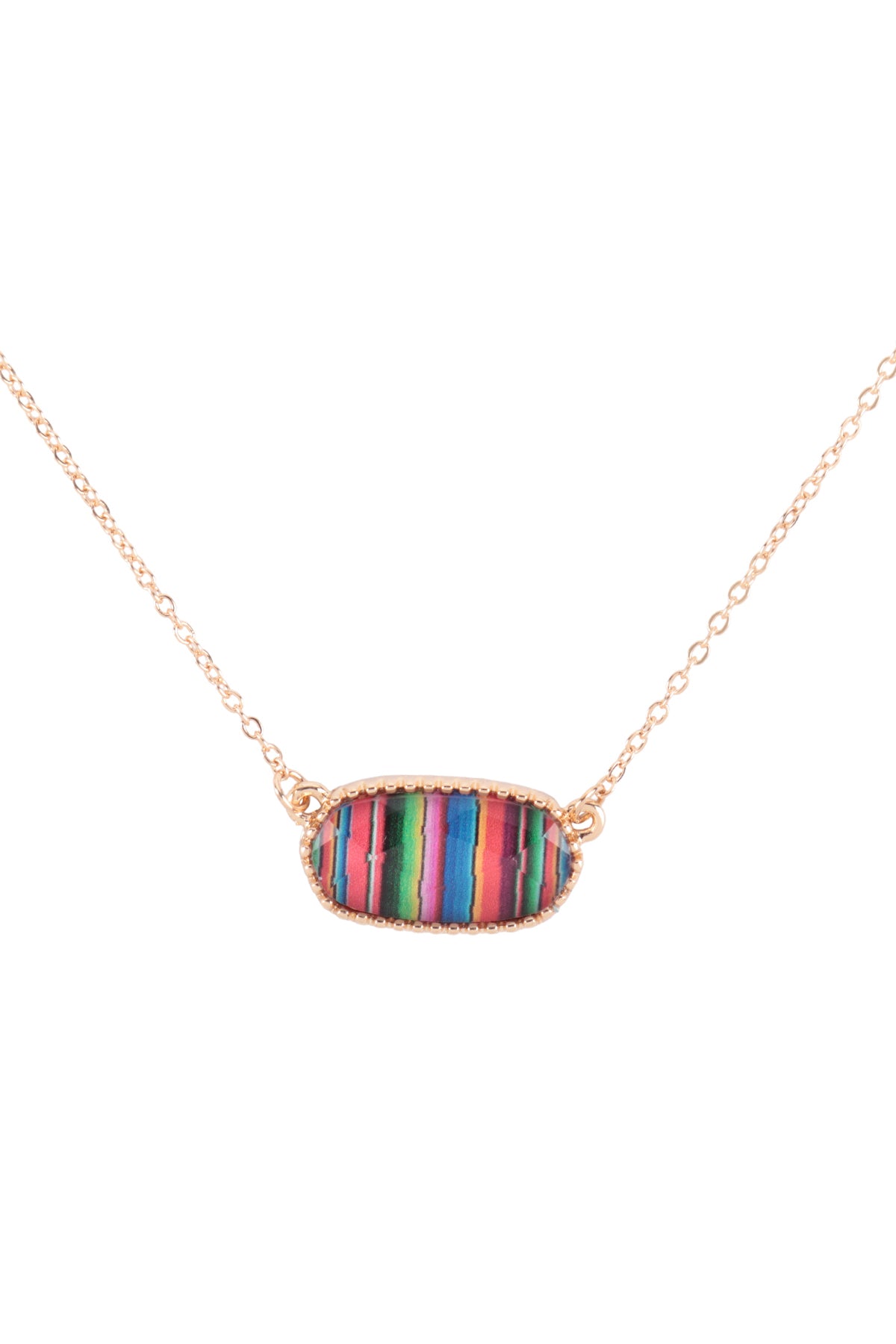 Epoxy Oval Pendant Necklace and Earrings Set