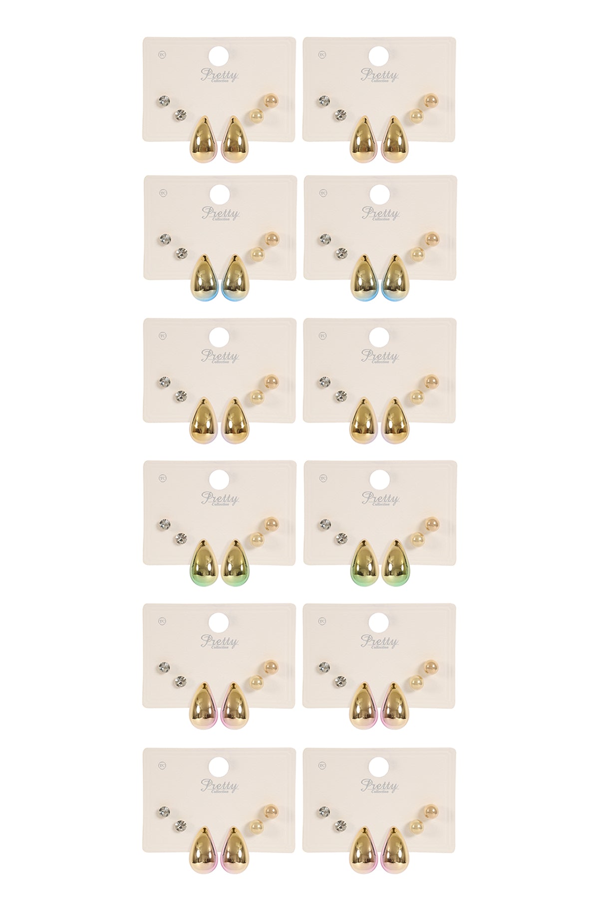 3 Pair Matte Ccb Earrings