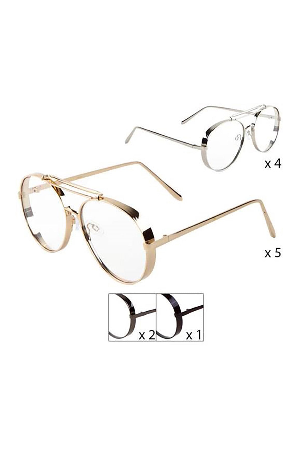 Round Aviator Metal Frame Fashion Eyeglasses