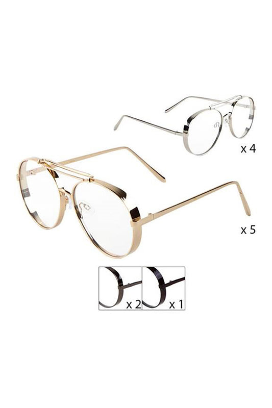 Round Aviator Metal Frame Fashion Eyeglasses
