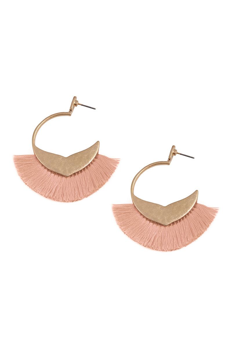 Bohemian Inspired Tassel Hoop Earrings