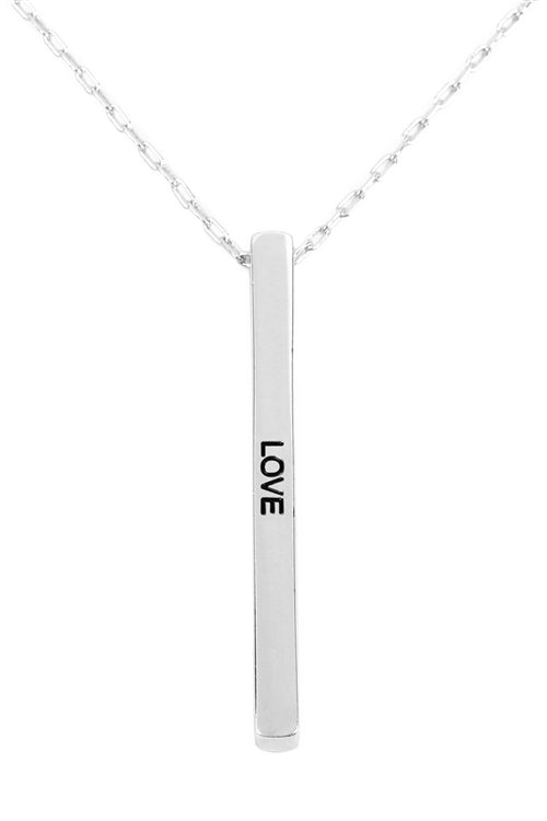 Love Metal Bar Pendant Chain Necklace