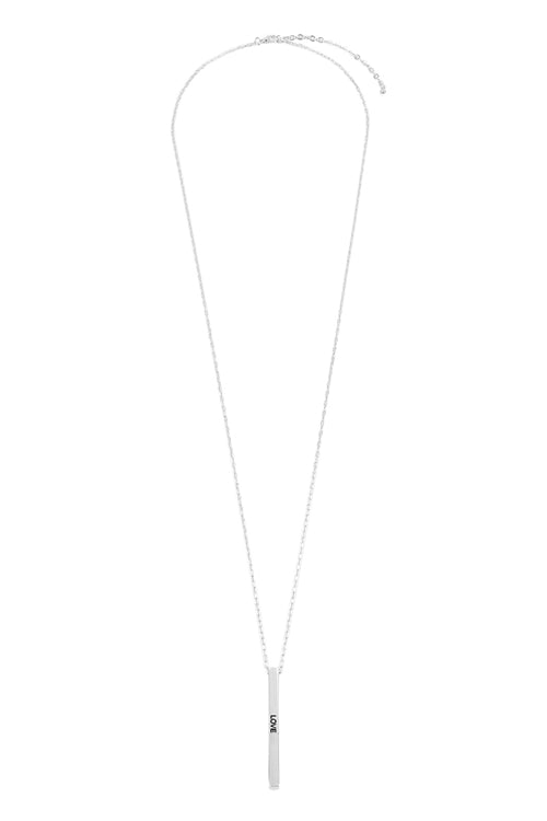 Love Metal Bar Pendant Chain Necklace