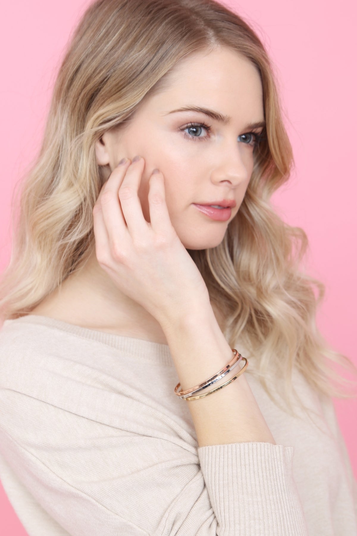 Hope Hinge Cuff Bracelet Silver