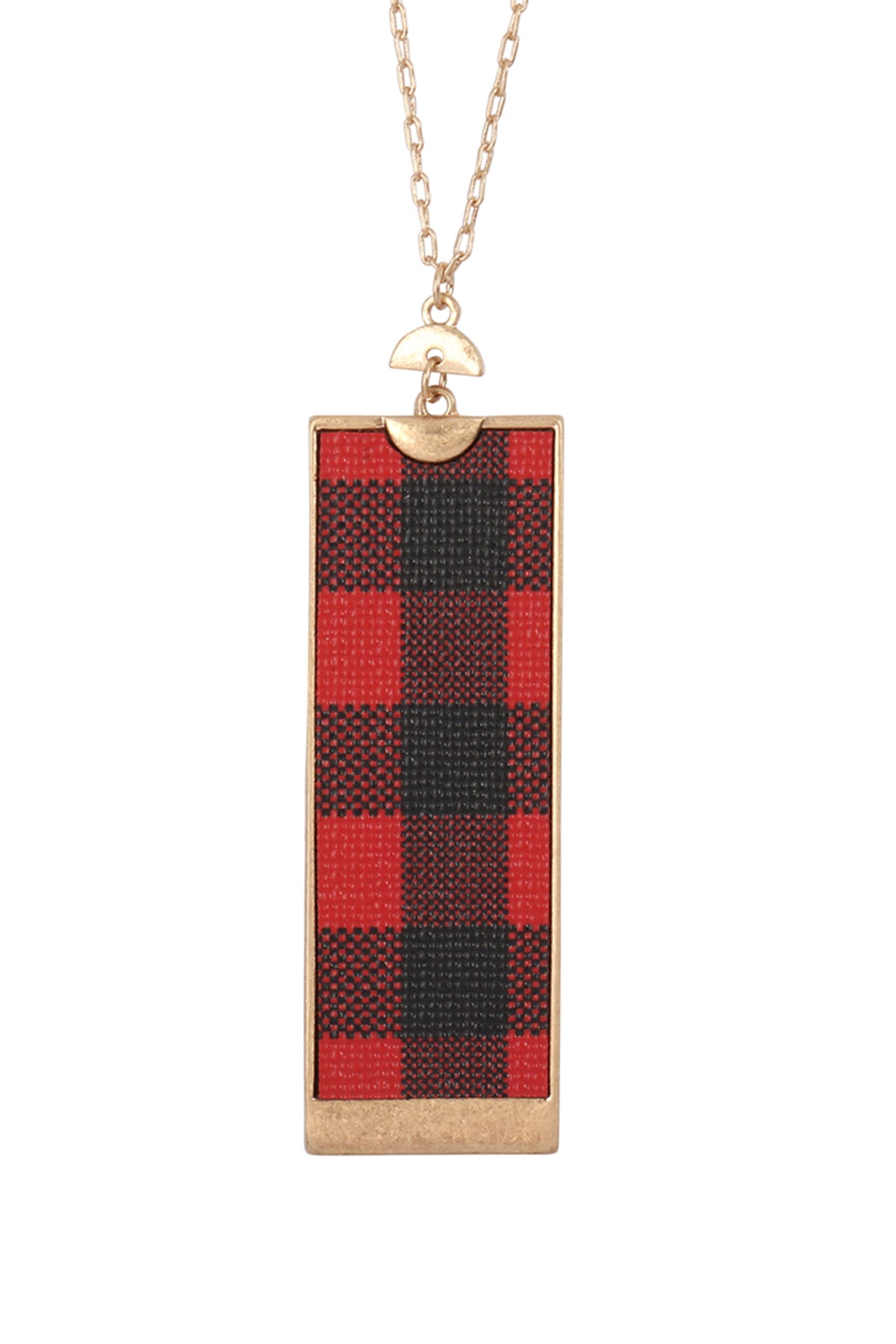 Rectangle Shape PU Leather Pendant Necklace