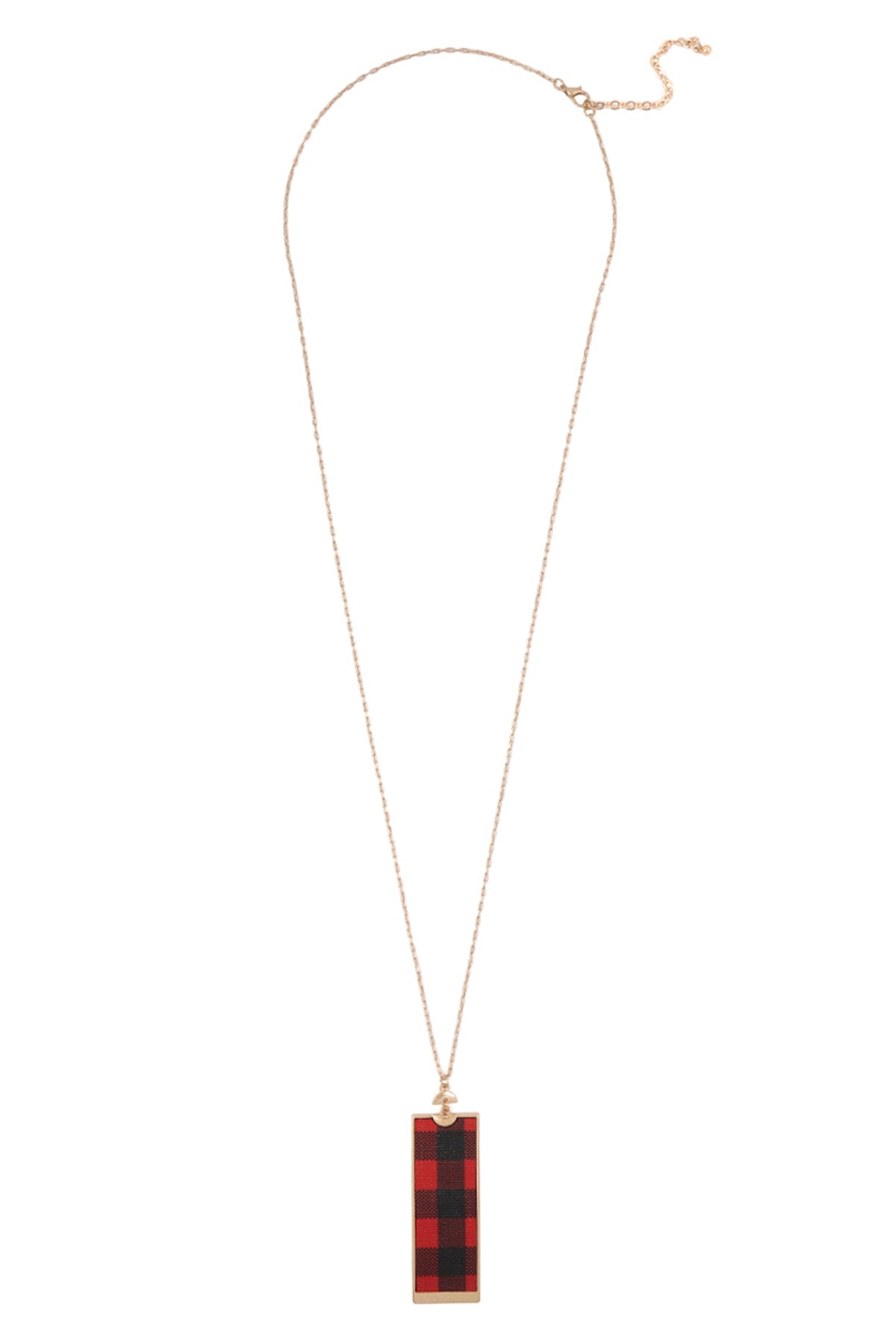 Rectangle Shape PU Leather Pendant Necklace