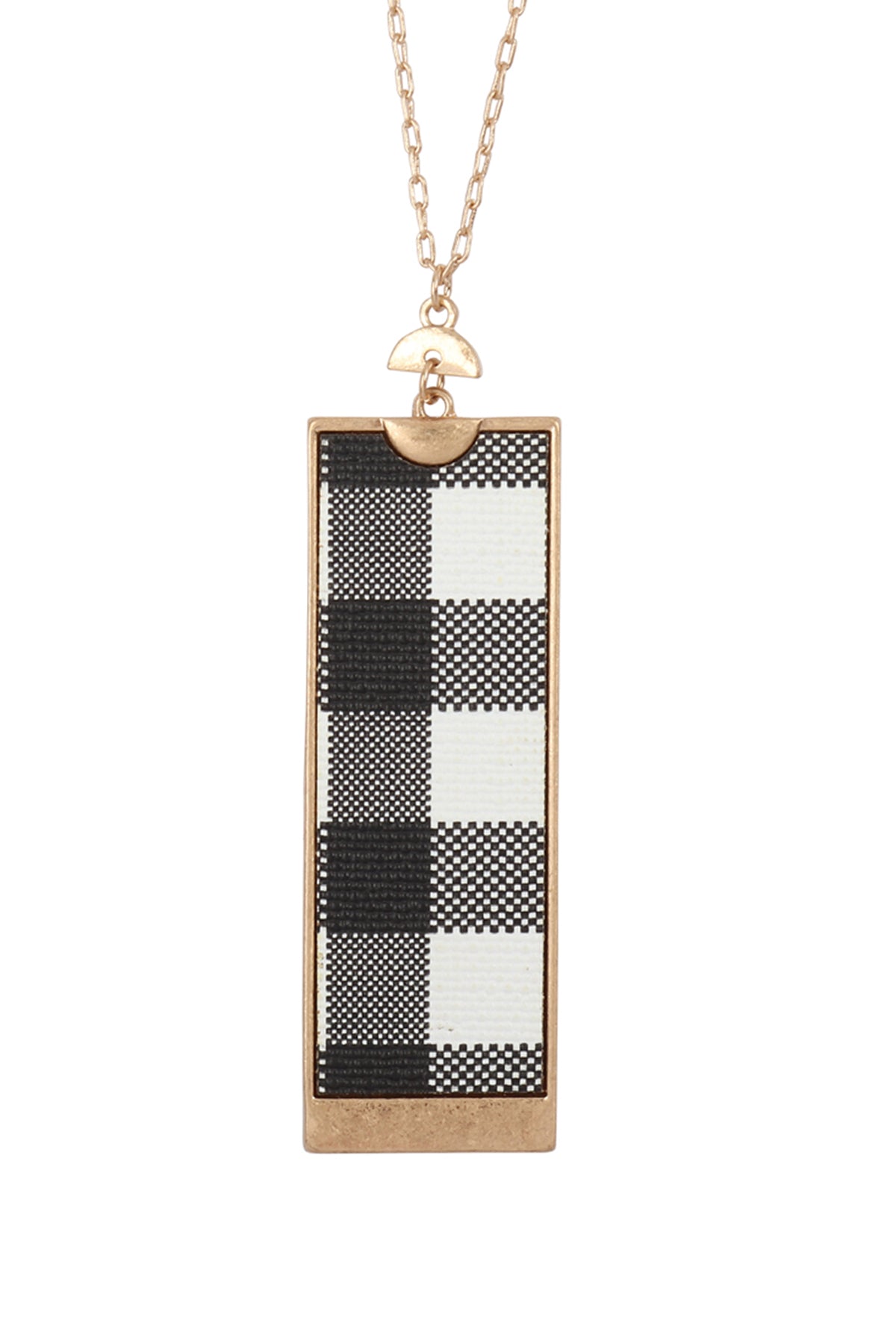 Rectangle Shape PU Leather Pendant Necklace