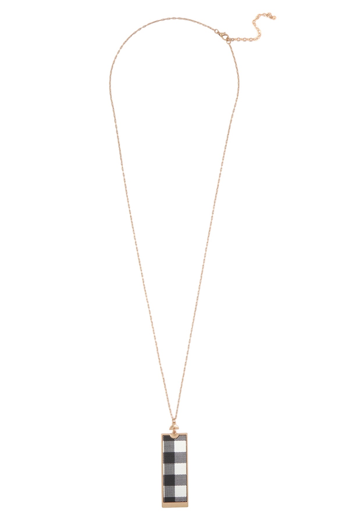Rectangle Shape PU Leather Pendant Necklace
