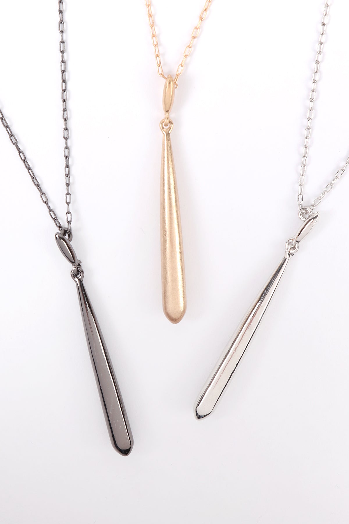 Metal 3D Bar Pendant Necklace