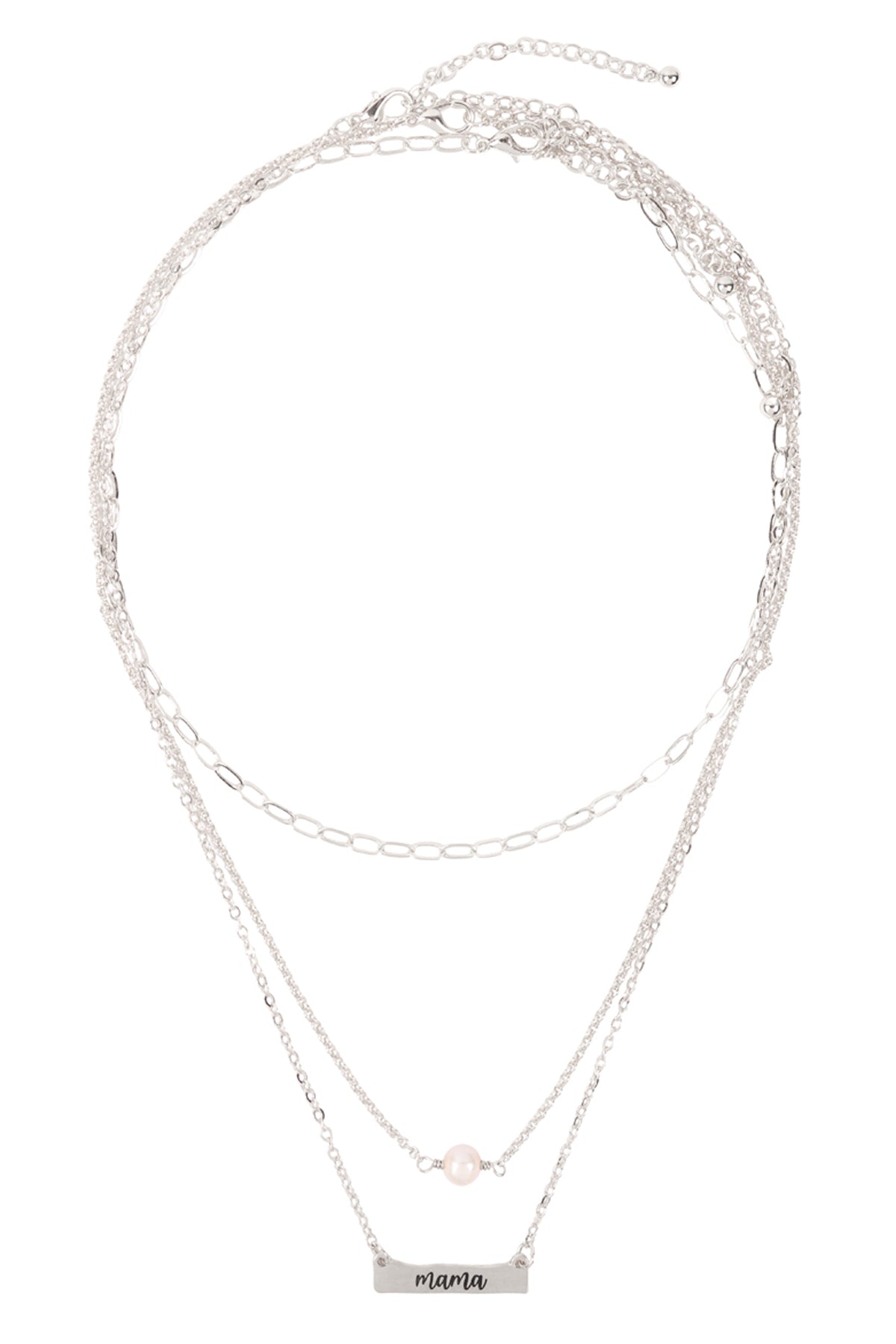 "Mama" Inspirational Pearl 3 Set Necklace