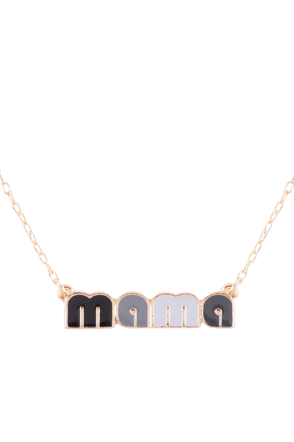 "Mama" Color Enamel Short Necklace