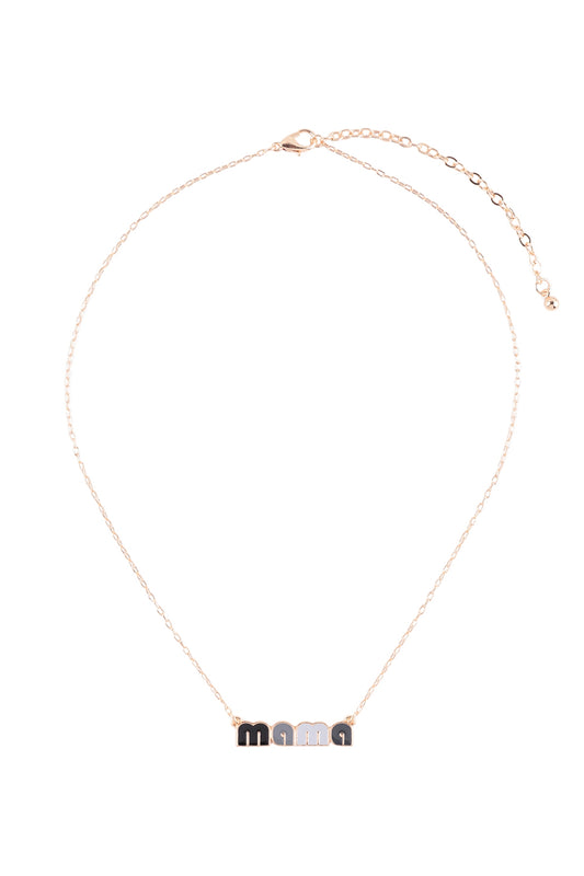 "Mama" Color Enamel Short Necklace