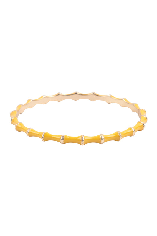 7.25" Bamboo Color Enamel Bangle Bracelet