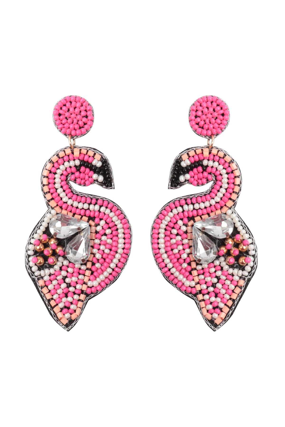 Swan Seed Bead Post Earrings