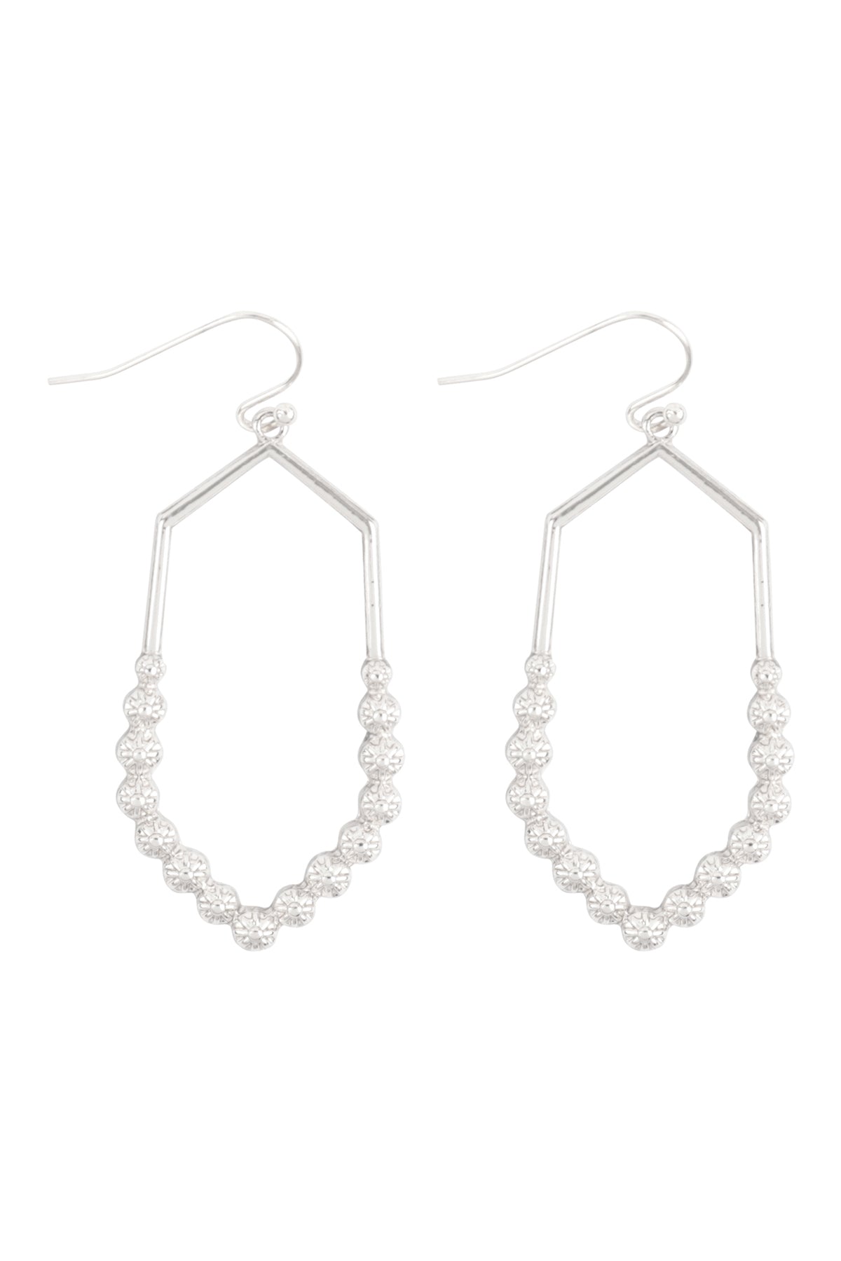 Hexagon Metal Earrings Silver