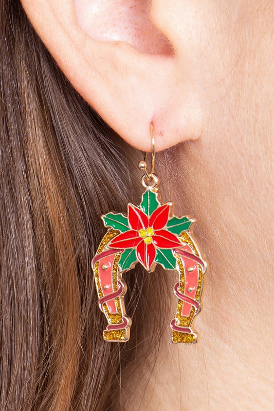 Christmas Horseshoes Hook Earrings