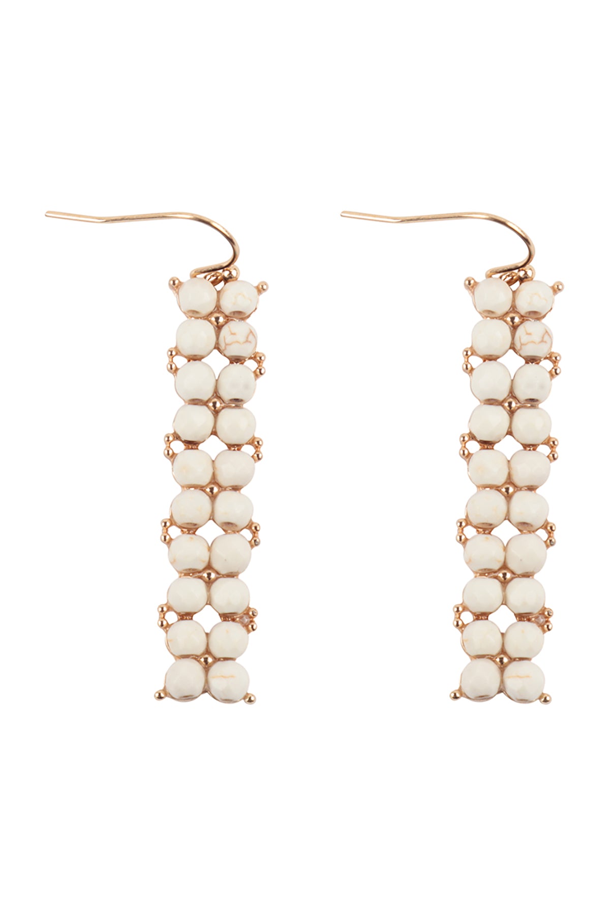 Vertical Bar Semi Stone Drop Earrings
