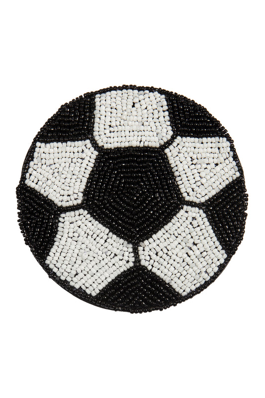 4" Soccer Ball Handmade Seed Bead Coaster