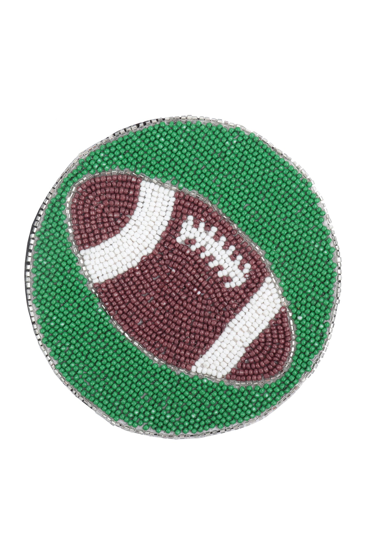 4" Football Shape Handmade Seed Bead Coaster