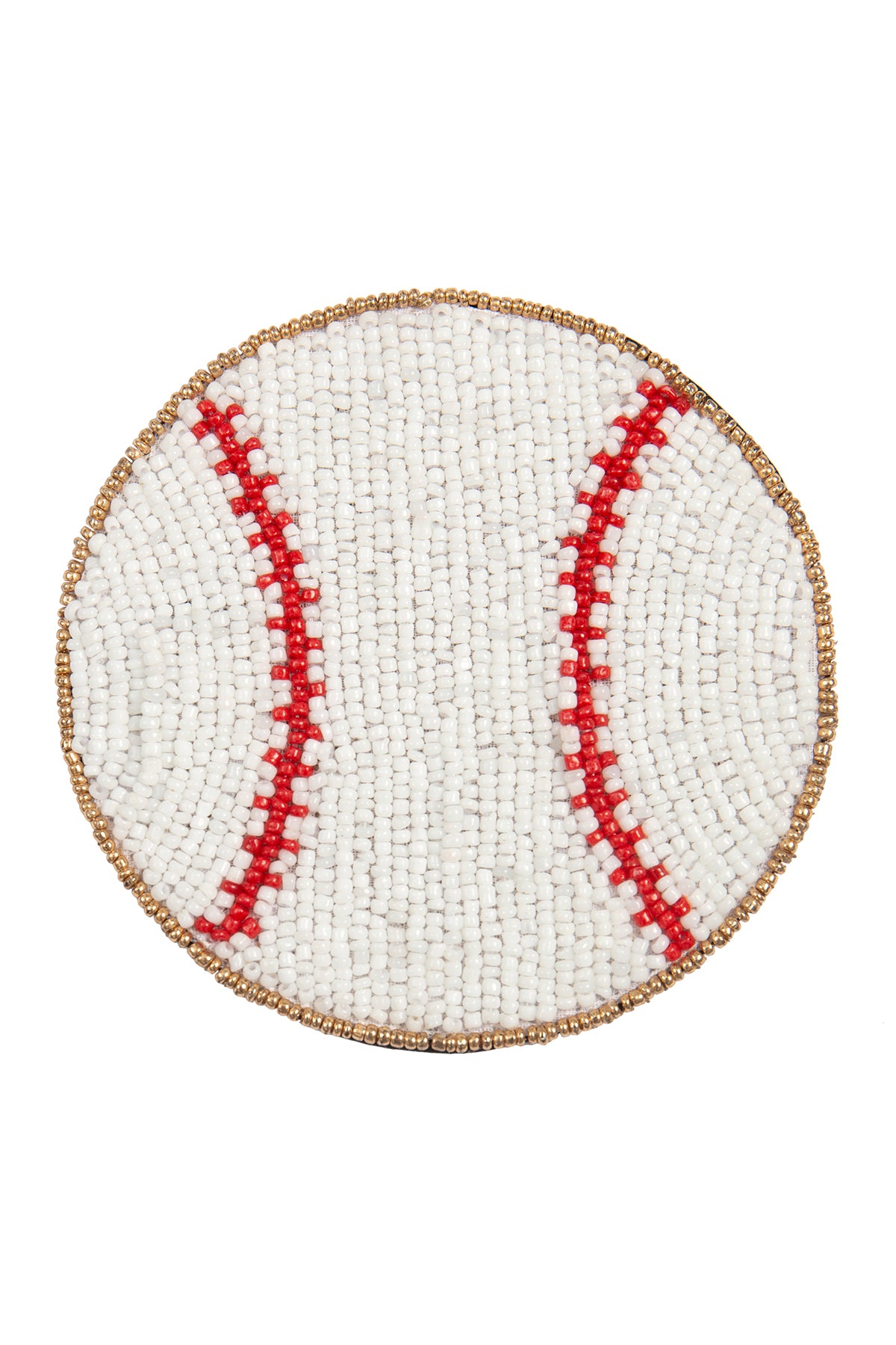 4" Baseball Handmade Seed Bead Coaster