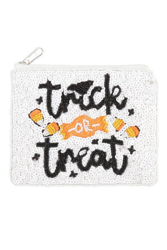 Halloween Trick Or Treat Sequin Coin Pouch