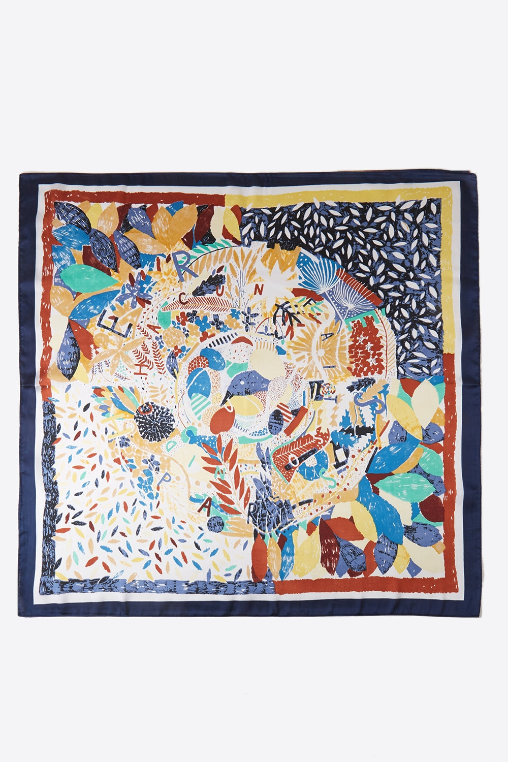 Multi Leaves Print Bandana
